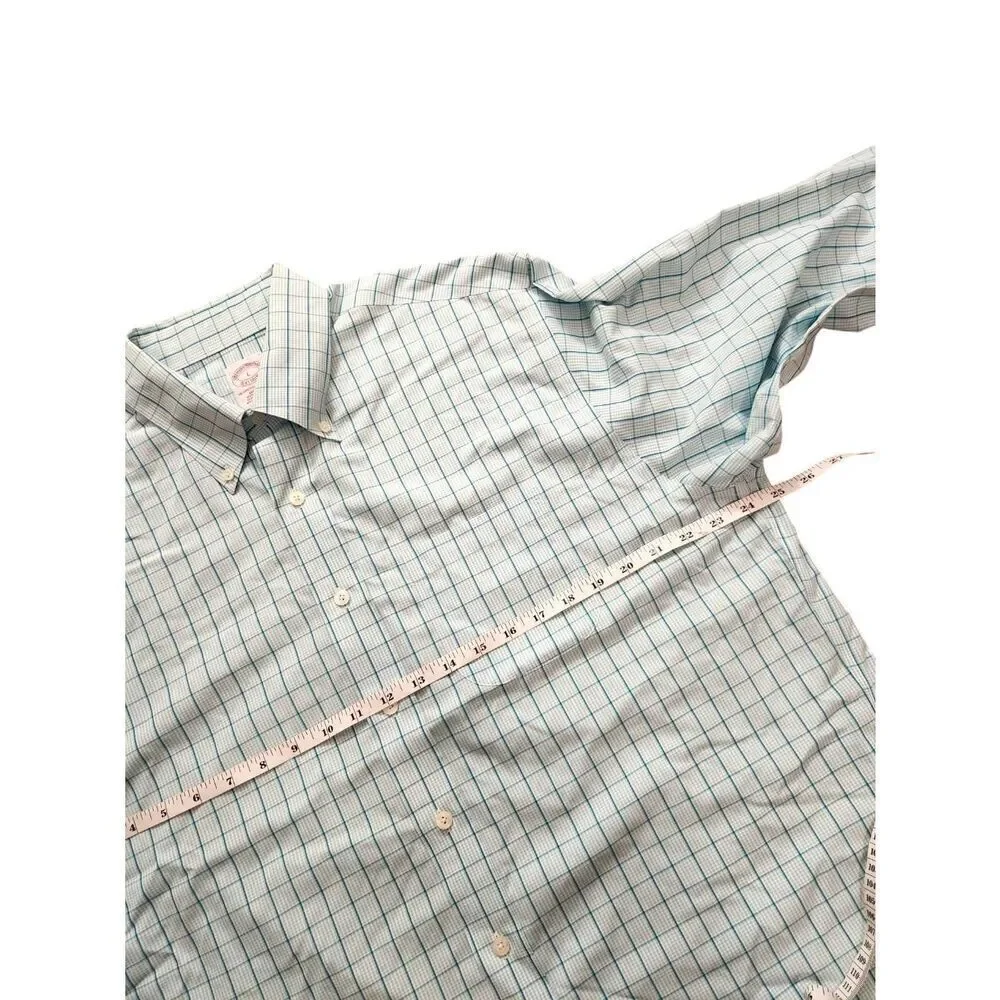 Brooks Brothers plaid men's Large supima cotton button up with chest pocket - Picture 3 of 8